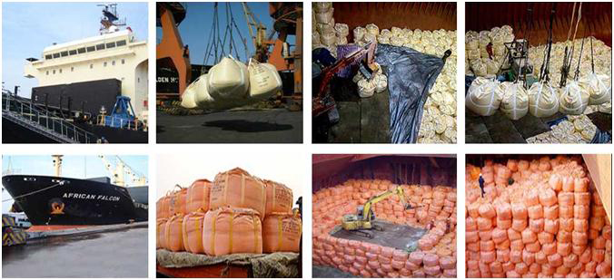 Pengiriman soda abu secara breakbulk dan kantong jumbo